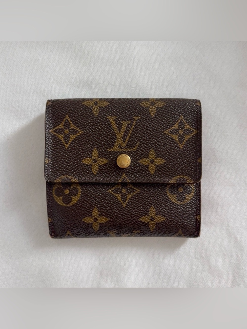 Vintage Louis Vuitton Monogram Compact Trifold Wallet Brown Canvas